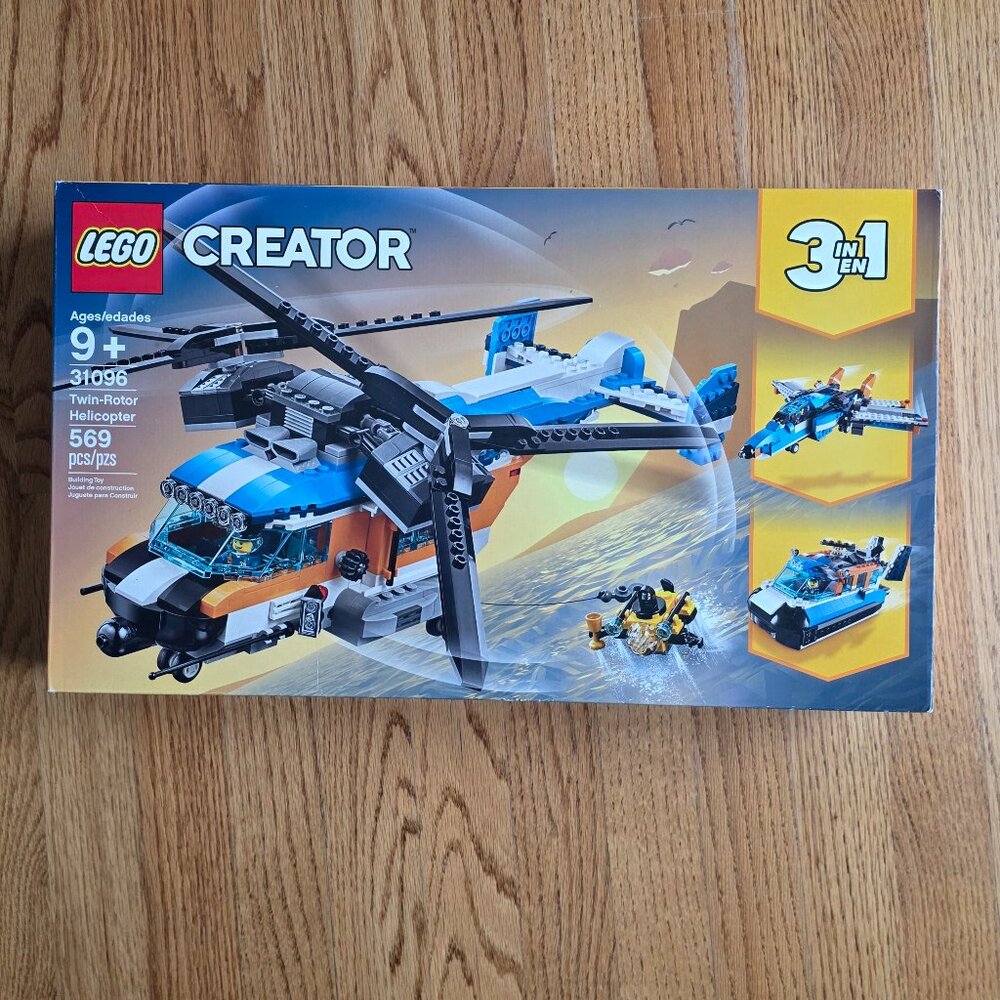 LEGO Creator 3-in-1 Twin Rotor Helicopter Set | 31096 | 569 Pieces NEW